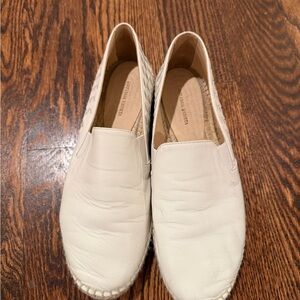 Bottega Veneta Cream Leather Espadrille Slip-Ons